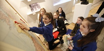 P7 pupils from Cockenzie primary school in East Lothian view the 'John Bellany and the Scottish Women's Hospitals' exhibition at the Scottish Parliament.